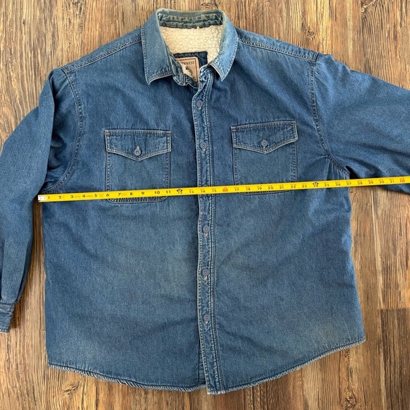 Vtg Northwest Territory Sherpa Lined Denim Trucker Shirt Jacket Shacket Mens XL - Picture 7 of 15